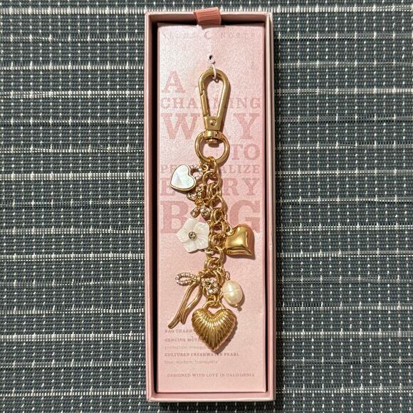NEW | Luna Norte | MOP & Freshwater Pearl Spring Love Bag Charm/Key Chain - Picture 1 of 4